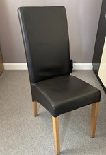 Contemporary Modern Leather Dining Room Chairs X 4, Used.