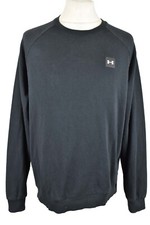 UNDER ARMOUR Black Crewneck Jumper size L Mens Loose Coldgear Pullover