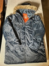 US Military Extreme Cold Weather Parka Medium Arctic Snorkel Jacket Navy