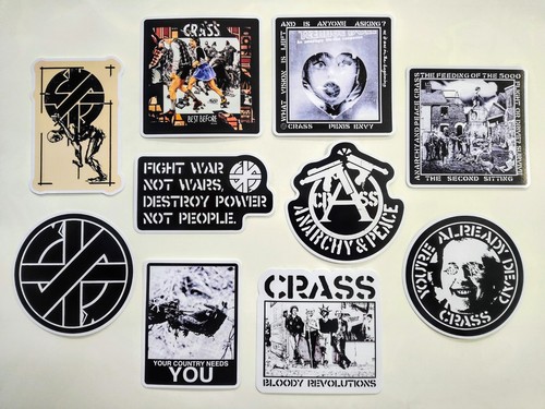 Crass vinyl sticker lot - crass, (10