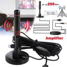 HD Digital TV Antenna Indoor Amplified 200 Miles VHF UHF HDTV with Amplifier