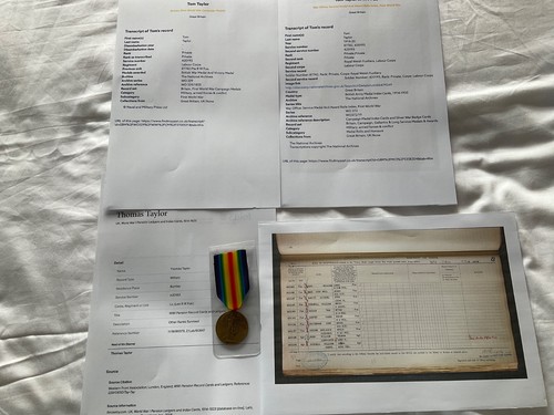 Ww1 victory medal thomas - ww1,