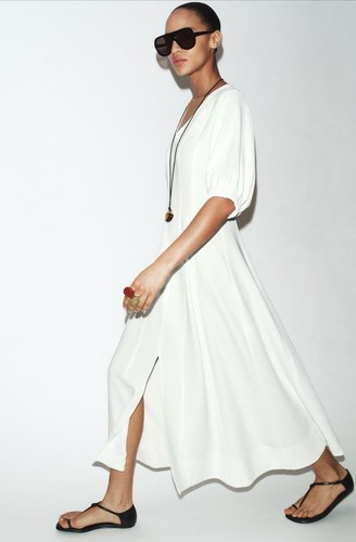 Zara midi dress oyster - , white