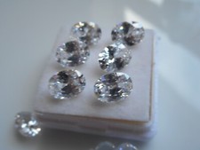 8x6mm oval cubic zirconia gemstones, white/clear loose gemstones 2 for £1.30