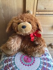 Large gund fluffy brown laying - brown,
