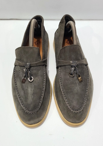Loro piana dark gray suede - loro,