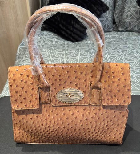 Tan ostrich effect vegan