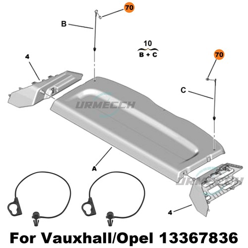 Rear parcel shelf string - rear,