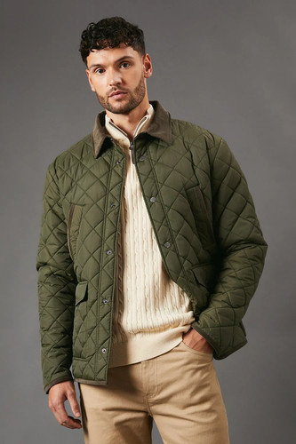 Maine mens jacket khaki cord - mens,