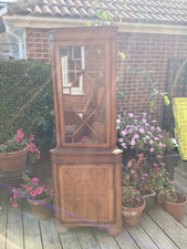 glazed wooden corner unit, used but good condition, dark wood