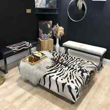 Bengal Tiger Print Cowhide Luxury Ottoman / Footstool