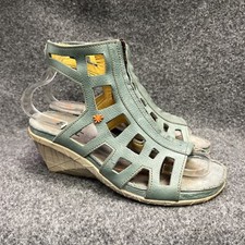 The ART Company sandals size 39 leather zip up comfort wedge heeled gladiator