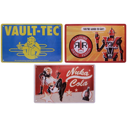 Fallout set tin signs - fallout,