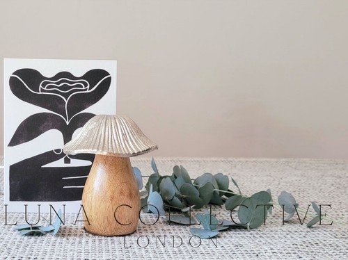 Silver cap mushroom - silver,