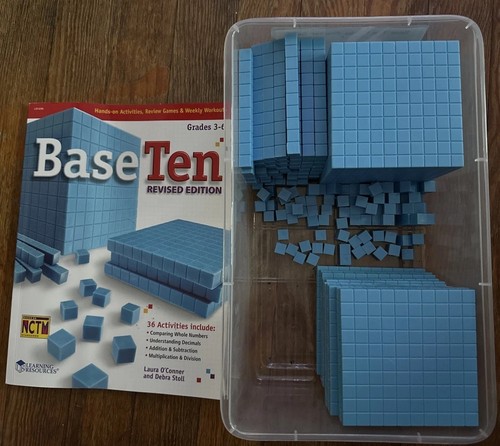 Base ten blue blocks math - blue, &