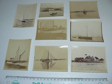 8 x Antique Photographs to include Sailing Barges or Vessels
