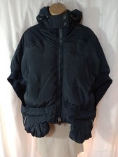 HIGH Tech Claire Campbell darkest midnight blue hooded Gilet S to L Oversized 