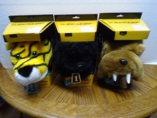 Vintage Dunlop Animal Headcovers Golf Club Novelty Item Tiger, Gorilla, Bulldog