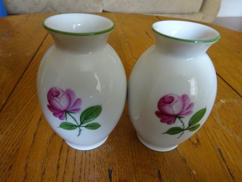 Pair augarten wien vase - of,
