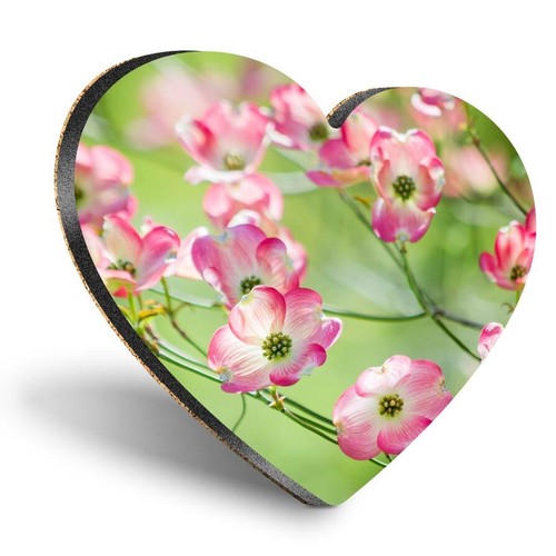 Heart mdf coaster pink blossom - heart,