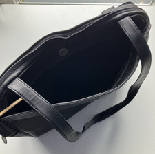 Vintage Tula Black Leather Shoulder Bag Multi Compartments Large TULA Dust Bag