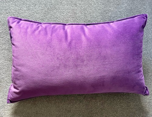 Purple velvet bolster cushion - purple,