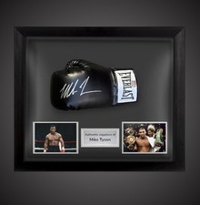 Framed Mike Tyson Hand Signed Black Everlast Boxing Glove With COA £350