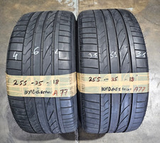 2x 255/35 R18 Bridgestone Potenza RE050A 94Y RFT  5mm Tread  2553518 RUNFLAT