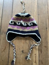 Knitted Nordic-style Hat 100% Wool Hand Made Nepal Fleece Lined