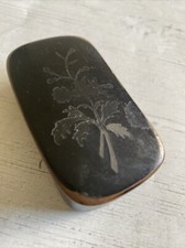 Papier Mache Lacquered Snuff Box Paper Mache Well Used & Worn  Trinket Stash