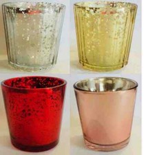 Mercury Glass Candle Votive Tea Light Holder Set Table Wedding Home Decor 