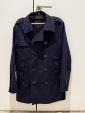 Peacoat Mens Small Navy Double Breasted Military Style Jacket | Superdry Premium