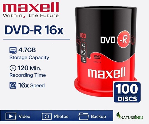 100 maxell dvd 16x 7gb - maxell, 4.7gb
