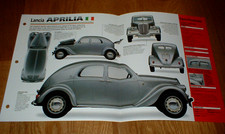 1937 LANCIA APRILIA SPEC SHEET