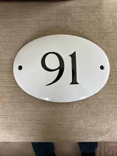 Enamel door number - enamel, black