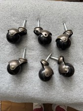 6 Antique Furniture Caster Wheels, 50 mm, Ball Swivel Replacements, top bargain 