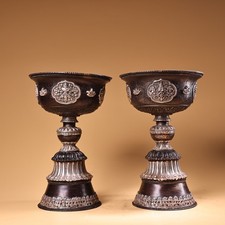 Old tibetan bronze auspicious - tibetan,