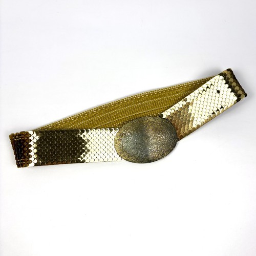 Vtg 70s gold - snake, scale