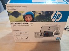 HP Photosmart A441 Digital Camera And  Printer Dock All Works Needs Ink