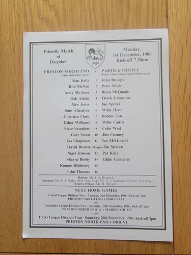 1986 preston north end v - 01/12/1986,