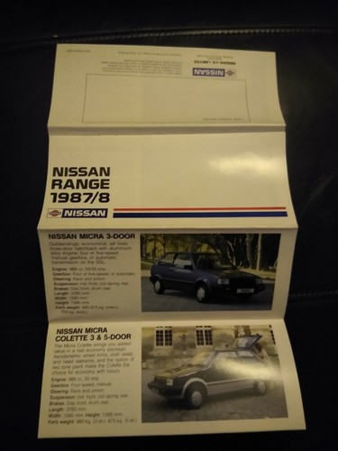 Nissan range 1987 1988 sales - range,