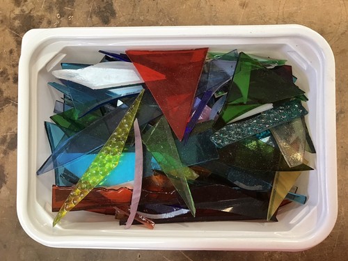 Stained glass offcuts - stained,