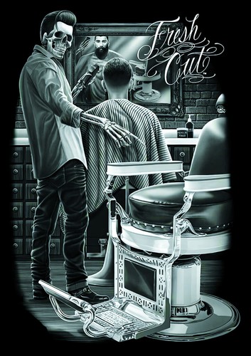 Barber shop canvas - shop, framed