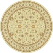 Round Cream Beige Traditional