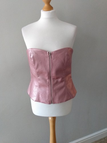 Pink snakeskin pattern corset - pink,