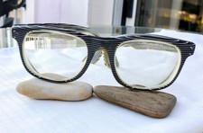 LA Eyeworks eyeglasses SEE PHOTOS Big Beat 615 Stripes Reptile Black Green Cream