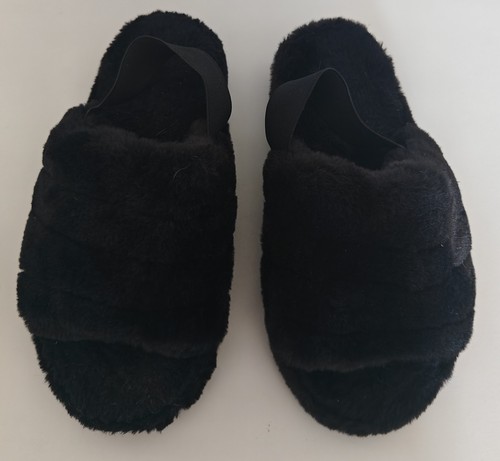 Women black fluffy elastic - black,