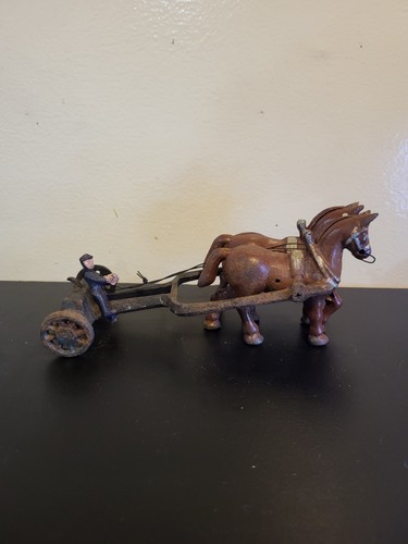 Antique cast iron horse drawn - antique,