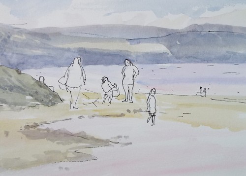 Original watercolour figures - original, watercolour,'figures