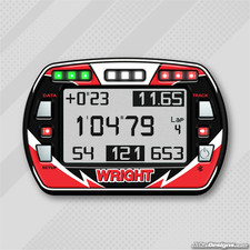 WRIGHT KART STYLE GEL STICKER FOR ALFANO PRO III EVO LAP TIMER - KARTING